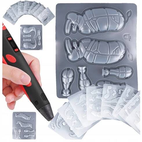 SADA VZORŮ ŠABLONY s dinosaury pro pero 3D TISKÁRNA PEN 9 kusů Kód výrobce ZESTAW SZABLONÓW DO DRUKU 3D Y348