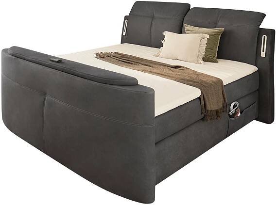 Postel boxspring LARA tmavě šedá 1