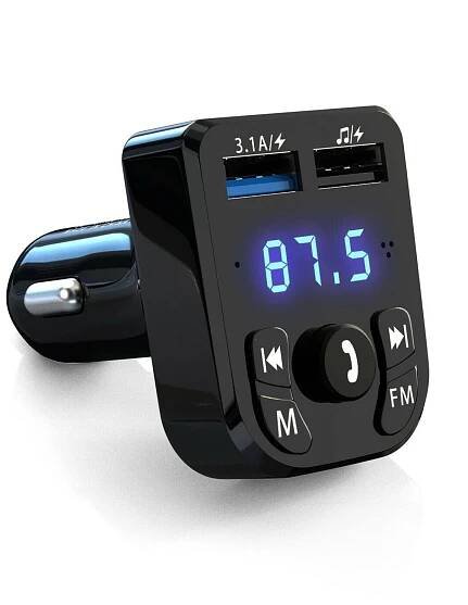 FM Transmitter do auta USB Bluetooth 5.0 rychlé nabíjení, prehrávač
