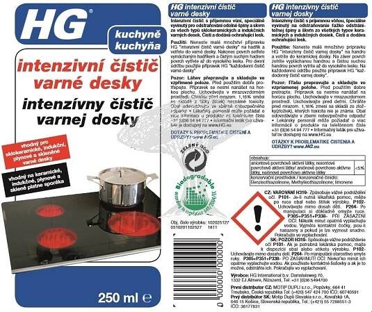 HG 10202 Intenzivní čistič varné desky 250ml