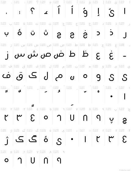 Arabské písmo - Tabulka znaků