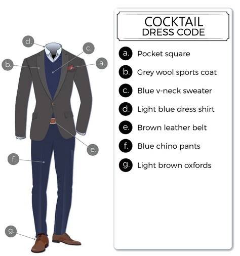 cocktail attire dress code for men