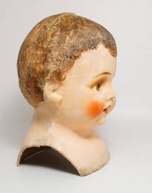 Velká prvorepubliková hlava panenky, či reklamní figuríny - Papírmašé - Starožitnosti a umění