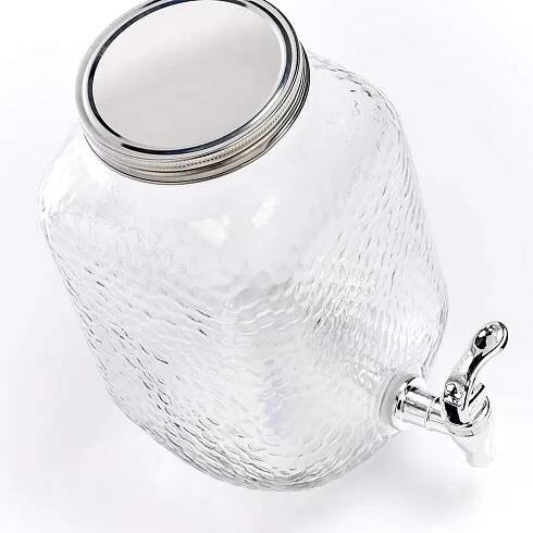 Zeller Present Skleněná nádoba s kohoutkem, zásobník vody nebo dávkovač na prací gel, 3,7l
