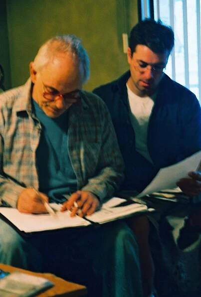 Rehearsing with actor Michael Cavanaugh a week before shooting "Chance." Summer 2003. Photo by Andy Conde.