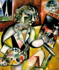 malování marc chagall chůze