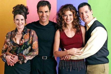Megan Mullally, Eric McCormack, Debra Messing, and Sean Hayes on 'Will & Grace'