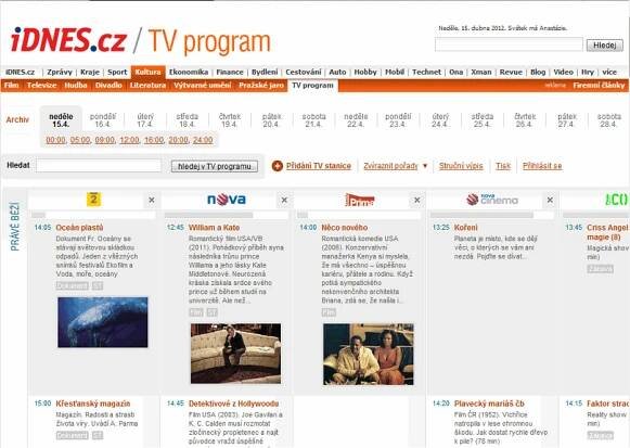 Televizní program Idnes.cz