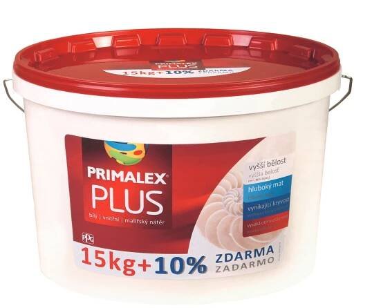 Primalex Vnútorný maliarsky náter Plus biely 15 kg + 10 % zdarma