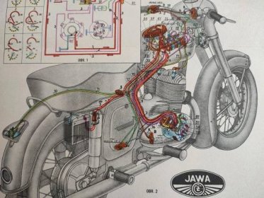 Jawa 350 354 kývačka elektrické schéma dynamo motocyklu - Auto-moto