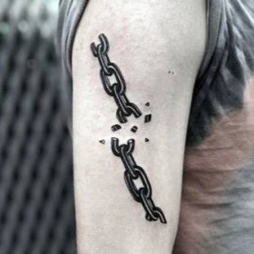Řetězové tetování: tetování na paži a noze. Náčrtky a význam. Kde lze řetěz použít?