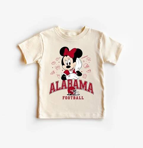 Alabama Football Minnie Mouse Kids T-Shirt: Game Day Toddler Tee