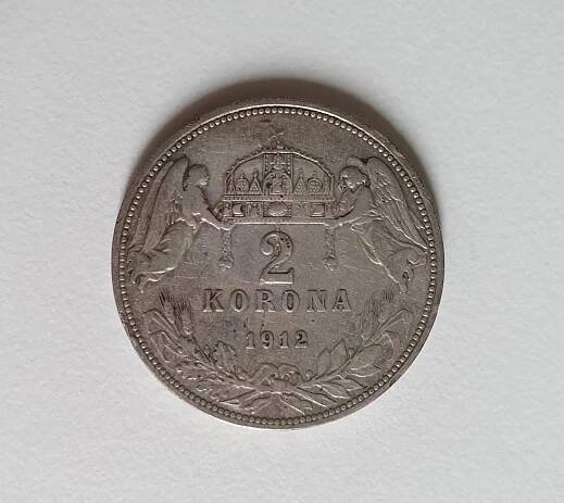 Franz Josef, 2 Korona, 1912, stříbrná mince.