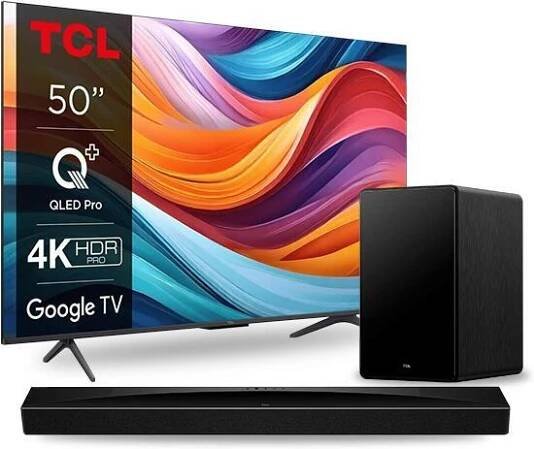 SET UHD QLED TV TCL 50T7B + Soundbar TCL Q75HE