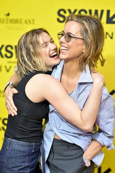 Téa Leoni and West Duchovny at an event for Death of a Unicorn (2025)