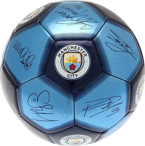 Fotbalový míč Manchester City 26 Panel Signature modrý 5