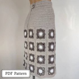 Granny crochet skirt pattern, easy blueprint of a women cotton skirt, video and written tutorial of how to craft your own tube skirt