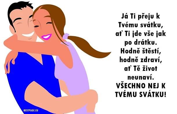 Přání k svátku - text v obrázcích. Krásná přáníčka ke stažení