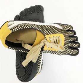 Yellow Five Finger Shoes Men's Lace Up 5 Toes Running Shoes