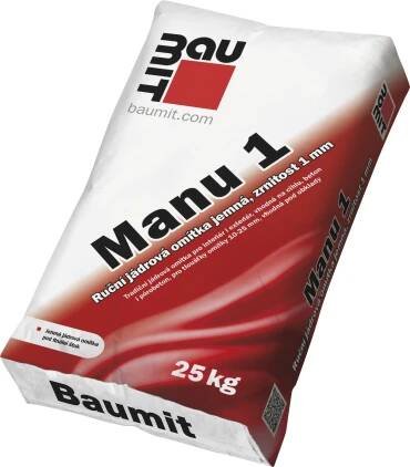 Omítka jádrová vápenocementová Baumit Manu 1 jemná 1 mm 25 kg