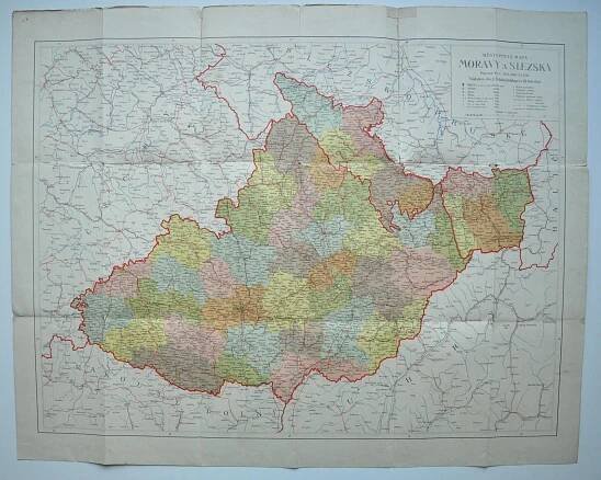 MORAVA A SLEZSKO - TĚŠÍNSKO - PODROBNÁ MÍSTOPISNÁ A CESTOVNÍ MAPA 1910 - Staré mapy a veduty