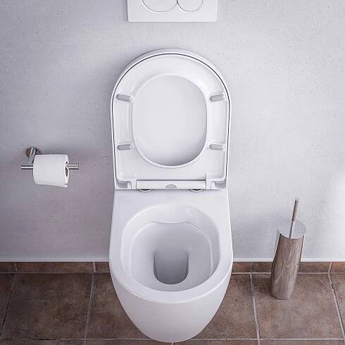 Závěsné WC NT2039 s pomalu padajícím prkénkem Soft-close, rimless - bílá leskláVysoce kvalitní Duroplast