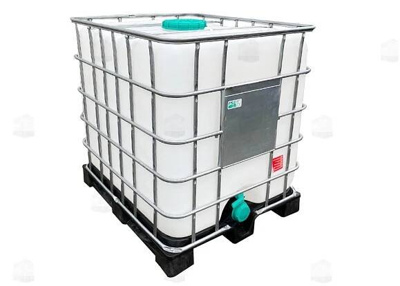 IBC kontejner 1000l - potravinářský Plnící otvor DN 225, vypouštěcí otvor DN 80, plastová paleta