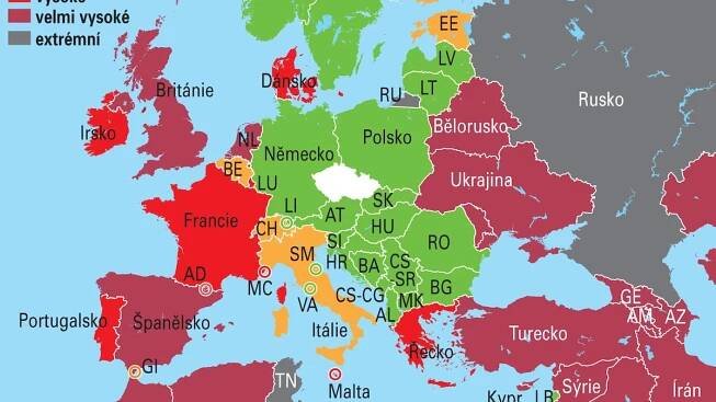 Evropa se rychle barví do červena - Novinky