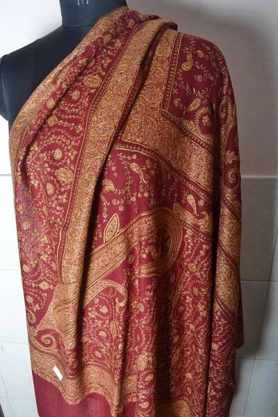 Kashmiri Embroidery Jamawar Sozni Pashmina Shawl