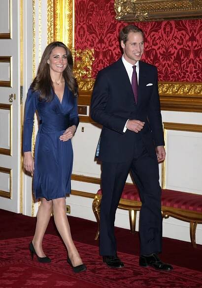 Prince William and Kate Middleton at St. James's Palace announcing their engagement.