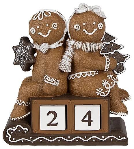 Vánoční adventní kalendář s perníčky Gingerbread - 11*4*13 cm Clayre & Eef