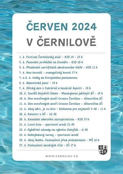 Kalendárium akcí na červen 2024 v Černilově - Obec Černilov