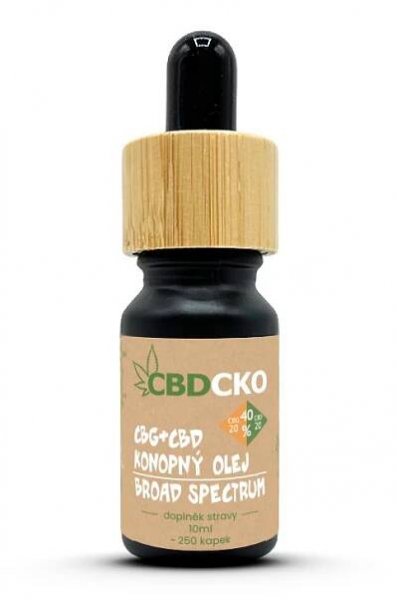 Konopný olej 20% CBG + 20% CBD broad spectrum 40% 10ml