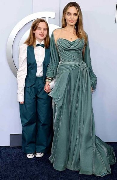 Vivienne Jolie-Pittand Angelina Jolie attend the 77th Annual Tony Awards at David H. Koch Theater at Lincoln Center on June 16, 2024 in New York City.
