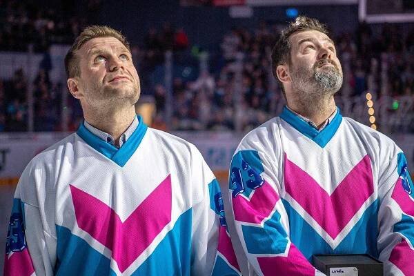 Utkání 44. kolo hokejové extraligy: HC Vítkovice Ridera - HC Sparta Praha, 3. února 2023, Ostrava. Vítkovický klub ocenil bývalé hráče a funkcionáře. Václav Varaďa.
