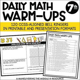 Daily Math Warm-Ups 7th Grade CCSS