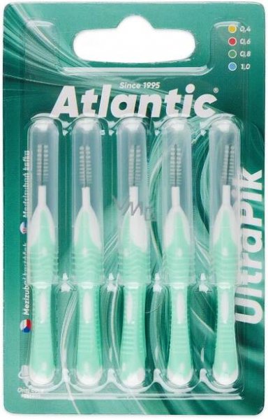 Kartáček mezizubní Atlantic 0,8 zelený 5 ks 45 Kč