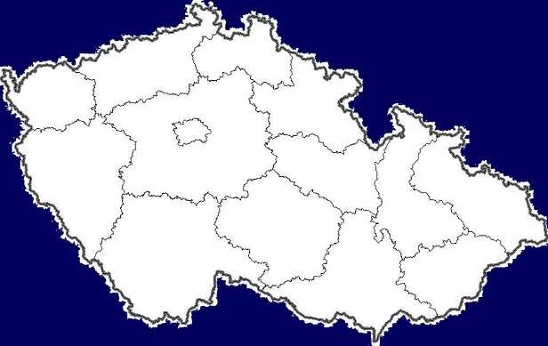 Mapa ČR - kraje