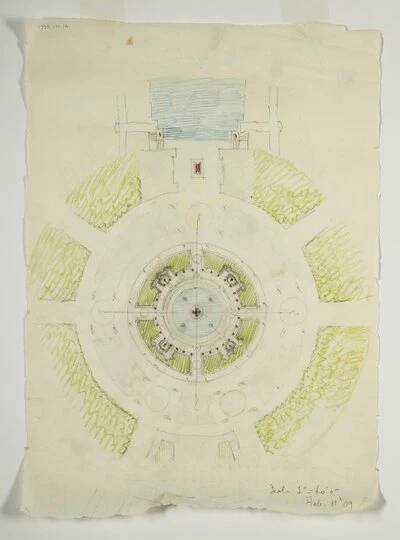 Potomac Round Point, Washington D.C., Circular Pool Plan Sketch, 1909. od Daniel Burnham