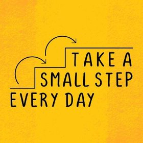 Download Take a small step everyday, Motivational quote poster, motivation words for success. for free