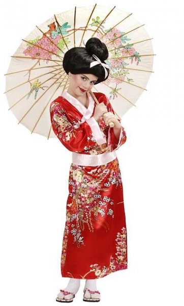 KOSTÝM GEJŠA ČÍNSKÁ KIMONO RŮŽOVÁ 140
