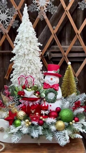 #новогодняяелка  #композиция #новыйгод #новогодняякомпозиция #новогоднийподарок#новогодниеигрушки #декордлядома #новогоднееоформление #новогоднееукрашение #снеговик #елка #рождественскийдекор #christmasdecorating #christmasideas 