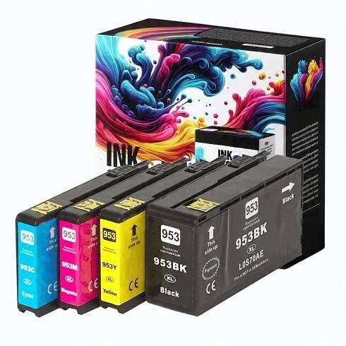 4x INKOUSTOVÉ NÁPLNĚ DO HP 953 XL OFFICEJET PRO 8210 8715 8725 8730 7720 7740 SET