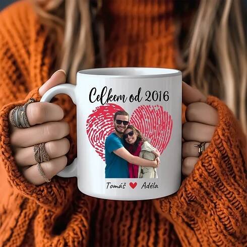 Hrnek pro páry s fotografií - Personalizované - dárek k Valentýnu #271