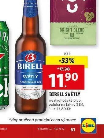 Lidl Pivo birell nealko nabídka