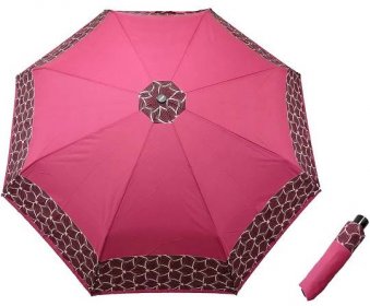 Dámský deštník DOPPLER 7264653202 FIBERGLAS, skládací, mechanický, růžový s ornamenty, délka 25cm