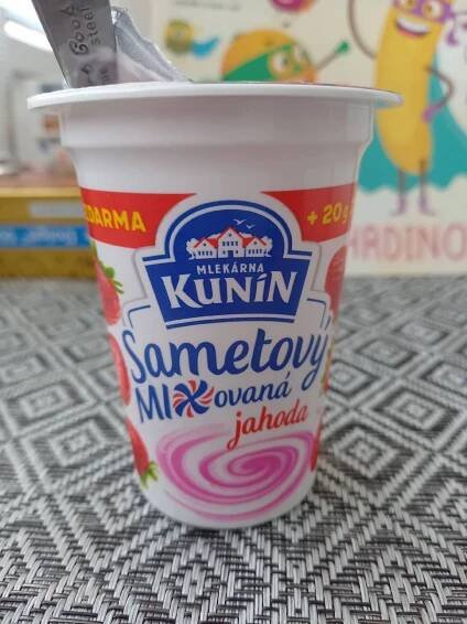 Podrobné informace o potravině Sametový jogurt mixovaná jahoda