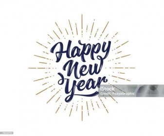 Šťastný nový rok. Text písma pro šťastný nový rok - Bez autorských poplatků Silvestr vektorové obrázky