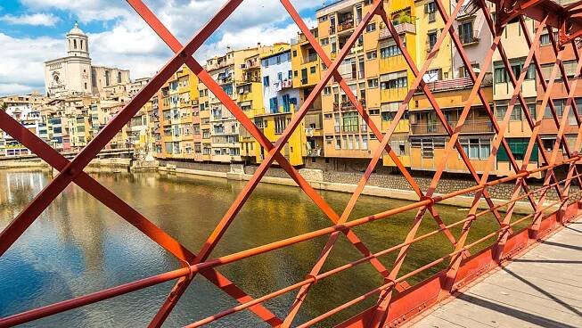Eiffel bridge in Girona, Catalonia