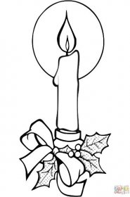 Vánoční svíčka omalovánka | Omalovánky k Vytisknutí Zdarma
